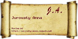 Jurovaty Anna névjegykártya